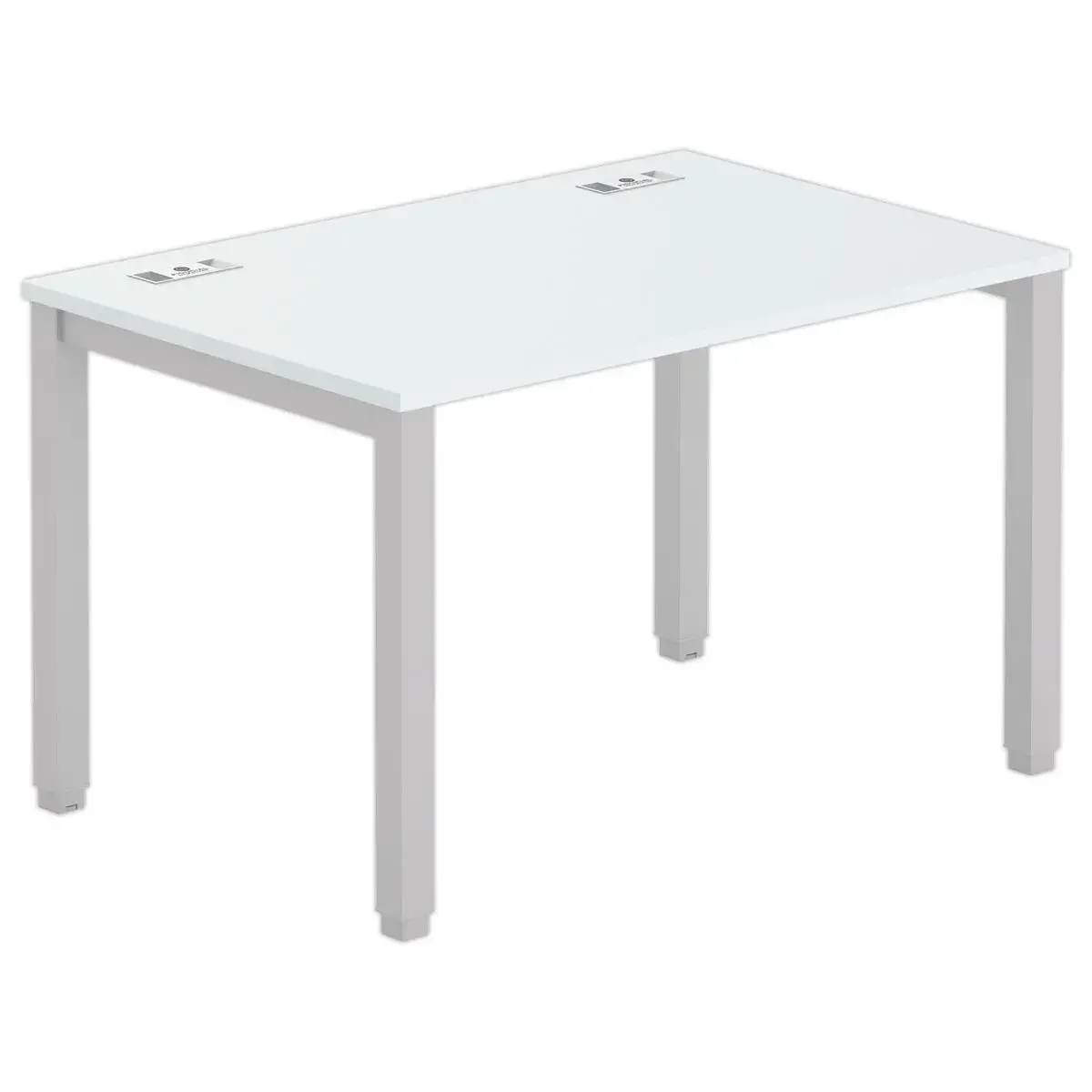 Bureau BRUXELLES 120 x 80 gris - pieds aluminium 