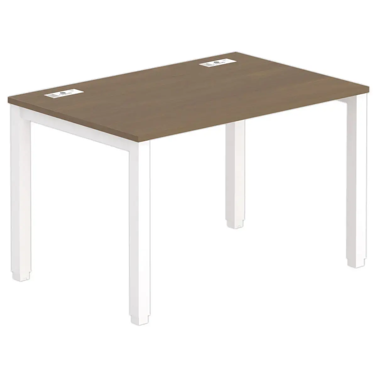 Bureau BRUXELLES 120 x 80 noyer - pieds blancs