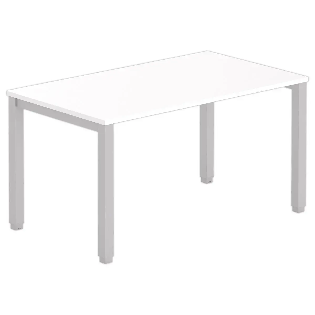 Bureau BRUXELLES 140 x 80 blanc - pieds aluminium