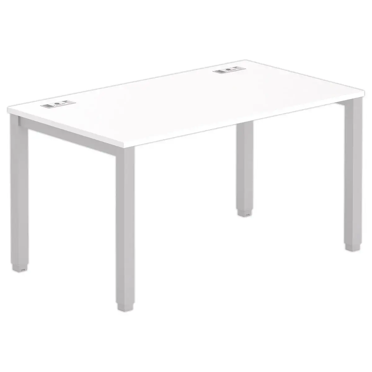 Bureau BRUXELLES 140 x 80 blanc - pieds aluminium