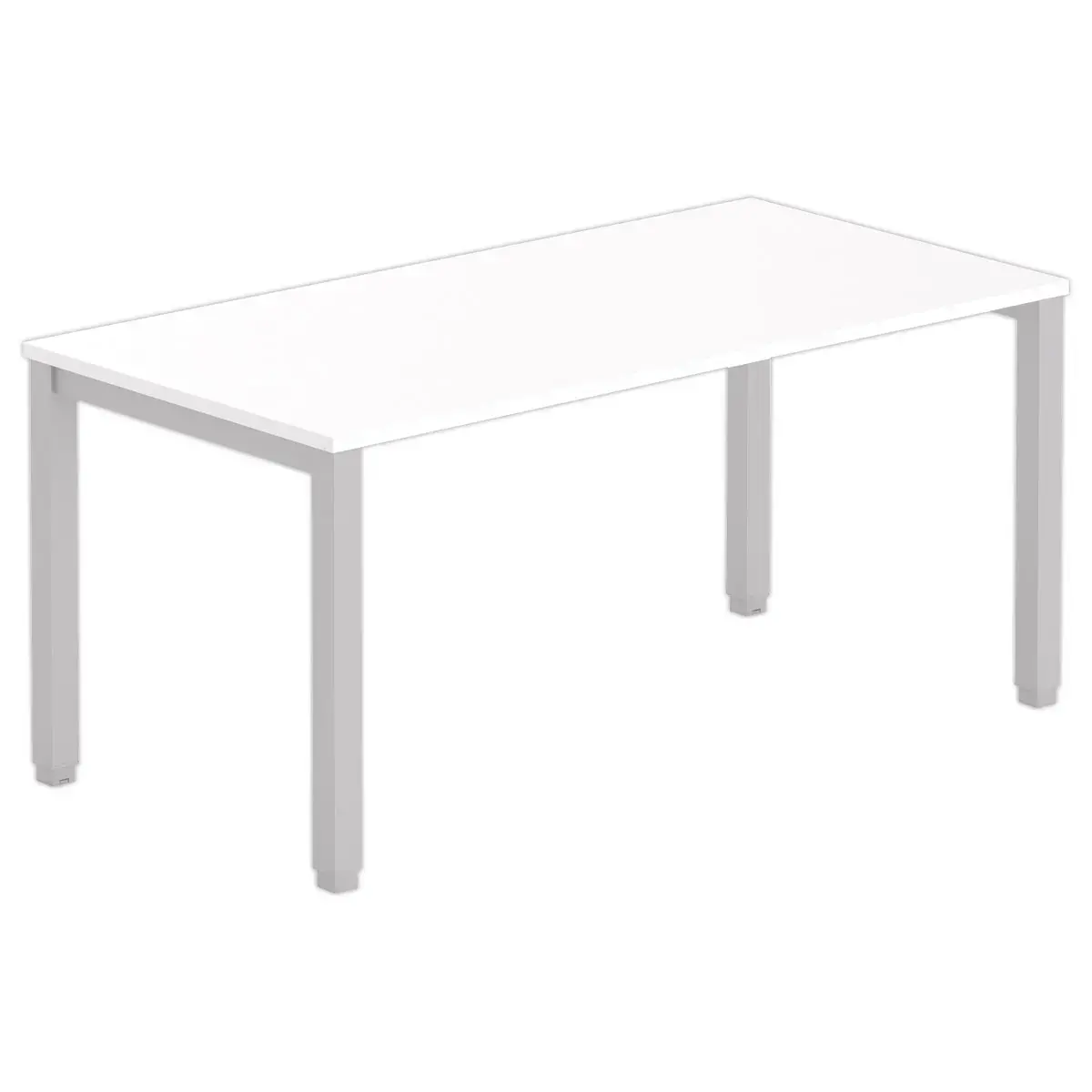 Bureau BRUXELLES 160 x 80 blanc - pieds aluminium 