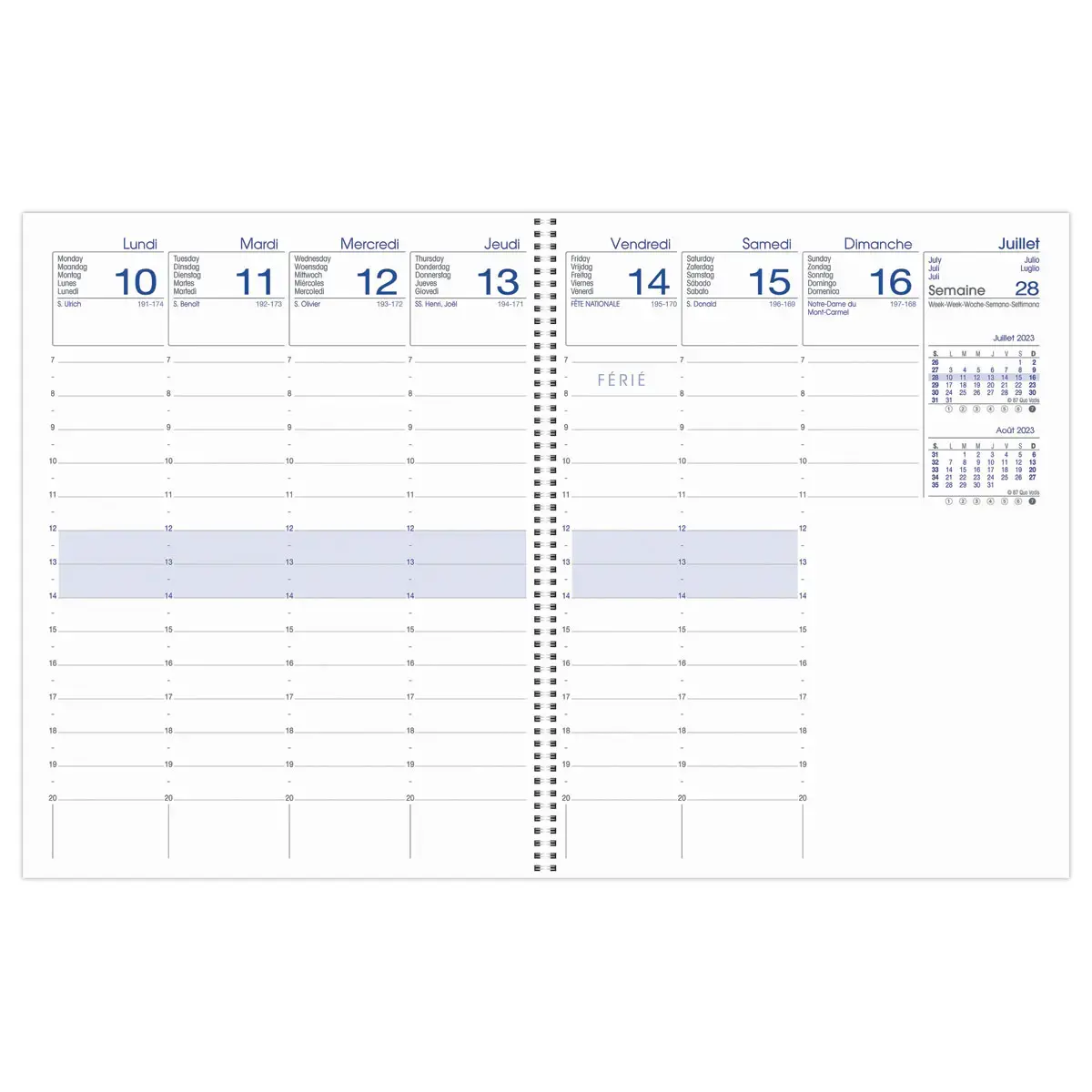 Agenda semainier  - 21x27cm - Gris - D&eacute;cembre &agrave; d&eacute;cembre - FIDUCIAL OFFICE SOLUTIONS 
