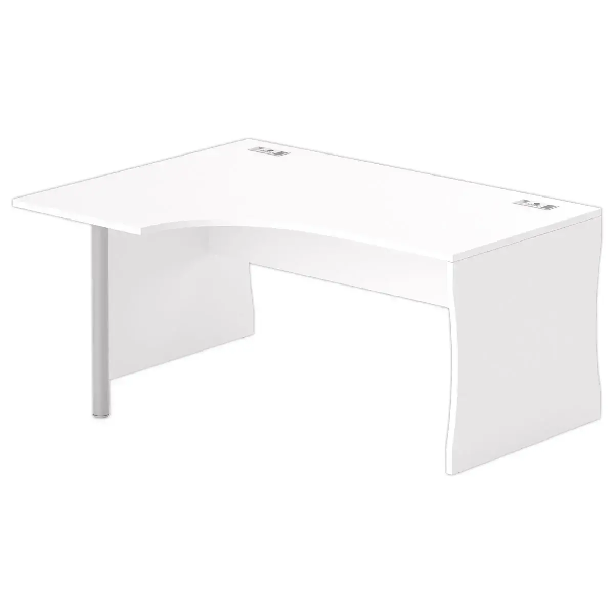 Bureau blanc BUDAPEST compact retour gauche L160 