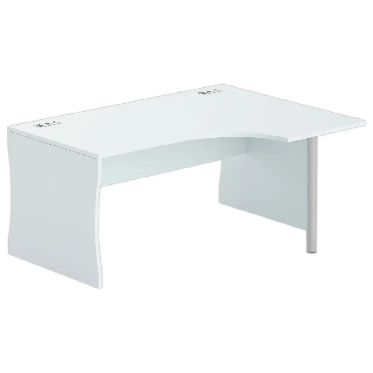Bureau BUDAPEST compact retour à droite gris L160