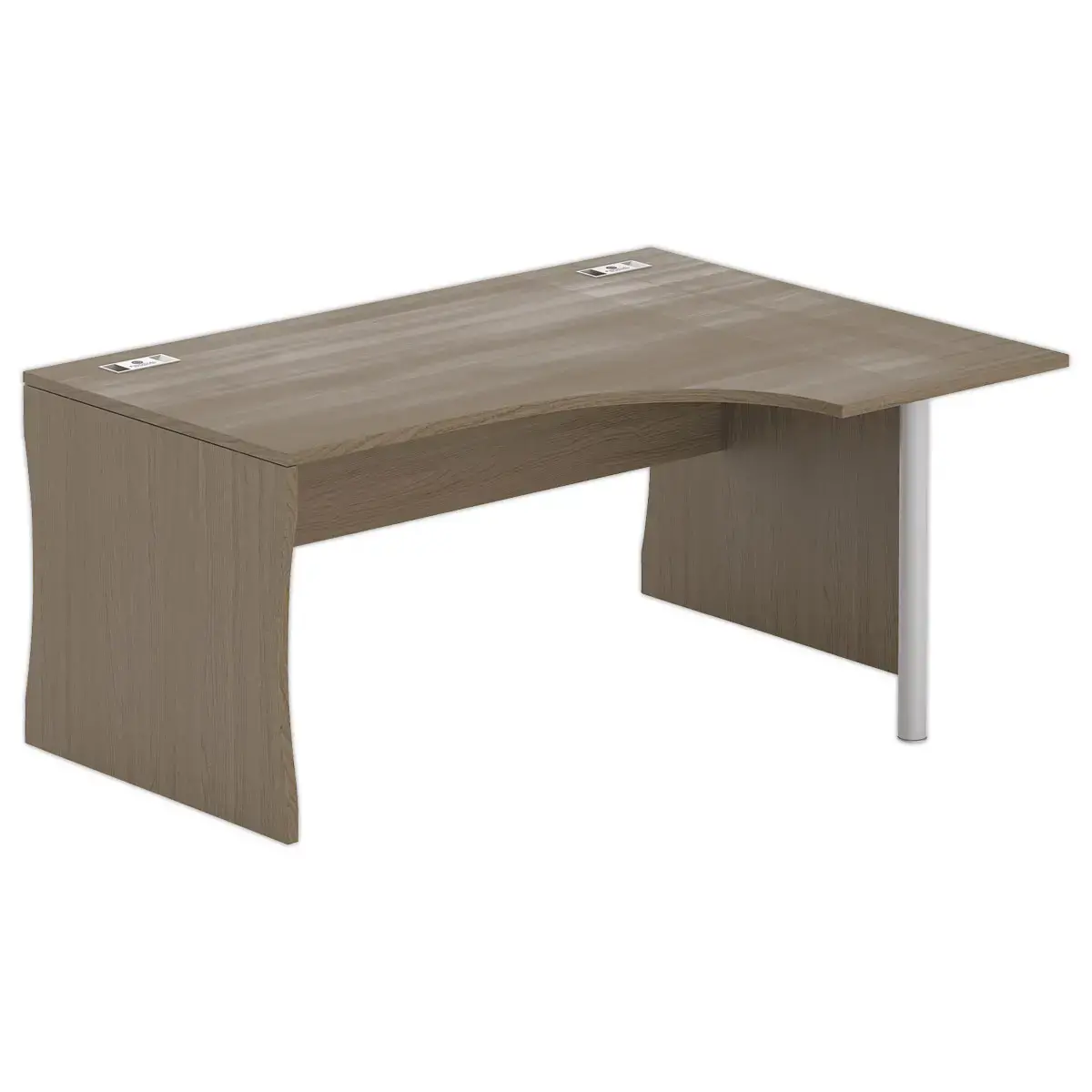 Bureau BUDAPEST compact retour à droite noyer L160