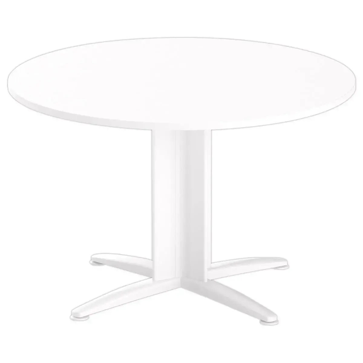 Table réunion ronde diam. 116cm blanc/blanc