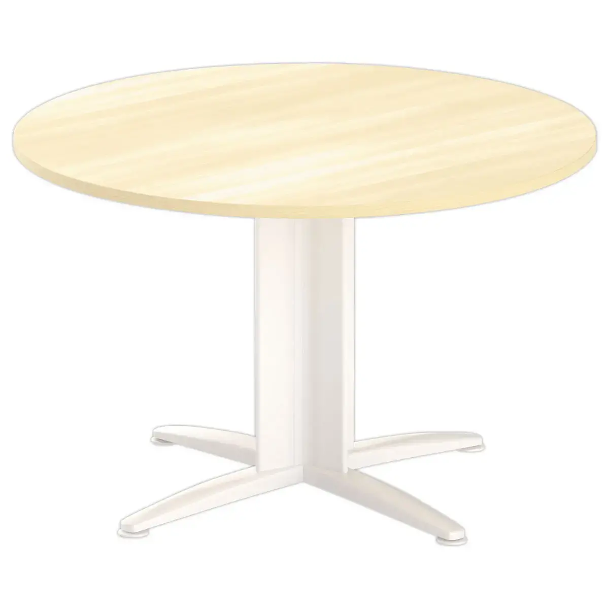 Table réunion ronde diam. 116cm hêtre/blanc