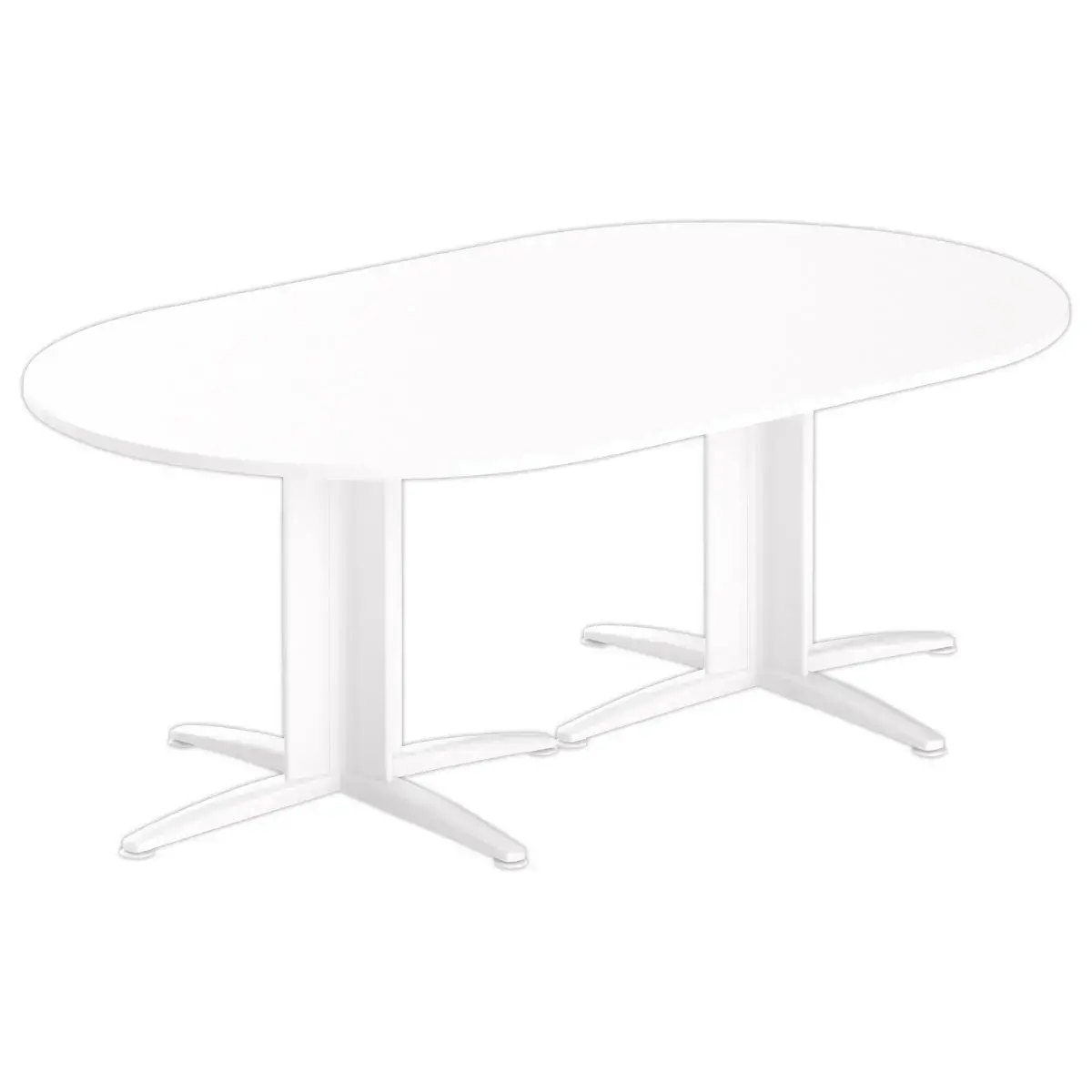 Table r&eacute;union ovale 200x120 blanc/blanc 