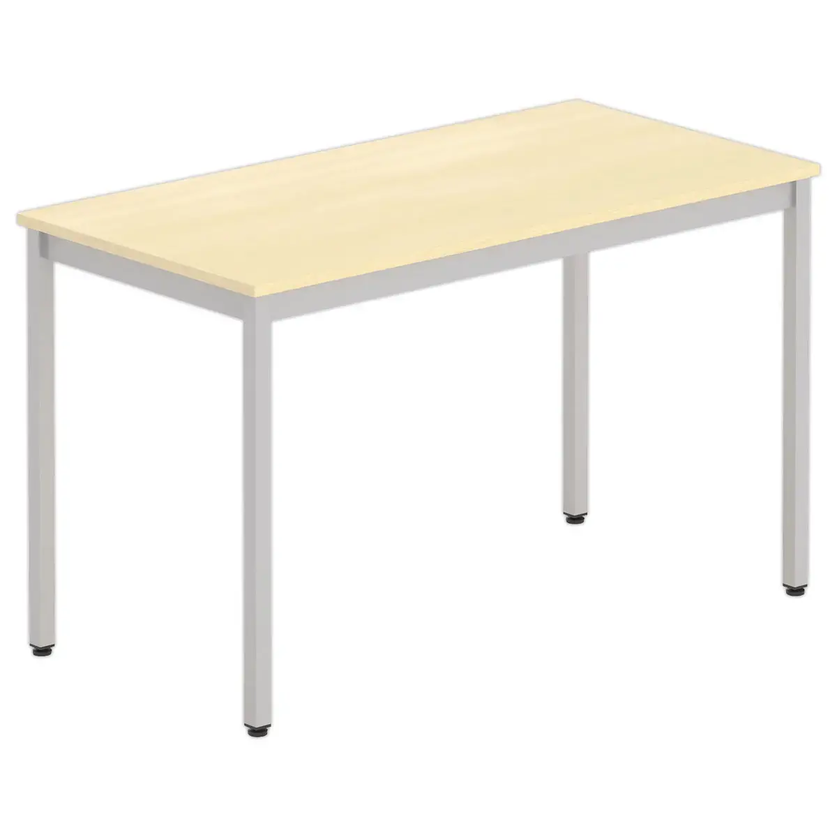 Table polyvalente rectangulaire - 120 x 60 cm - Hêtre / aluminium