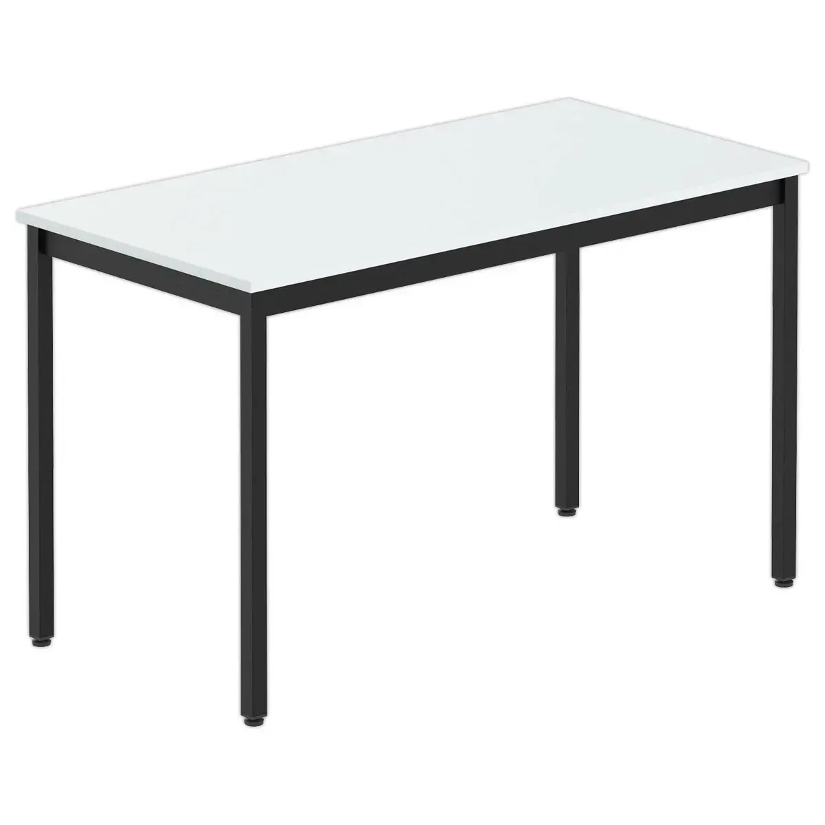 Table rectangulaire – 120 x 60 cm – Gris et pieds noirs