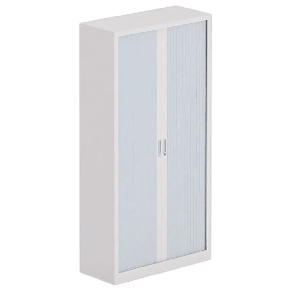 Armoire haute à rideaux métalliques - 198 x 100 cm - Gris clair