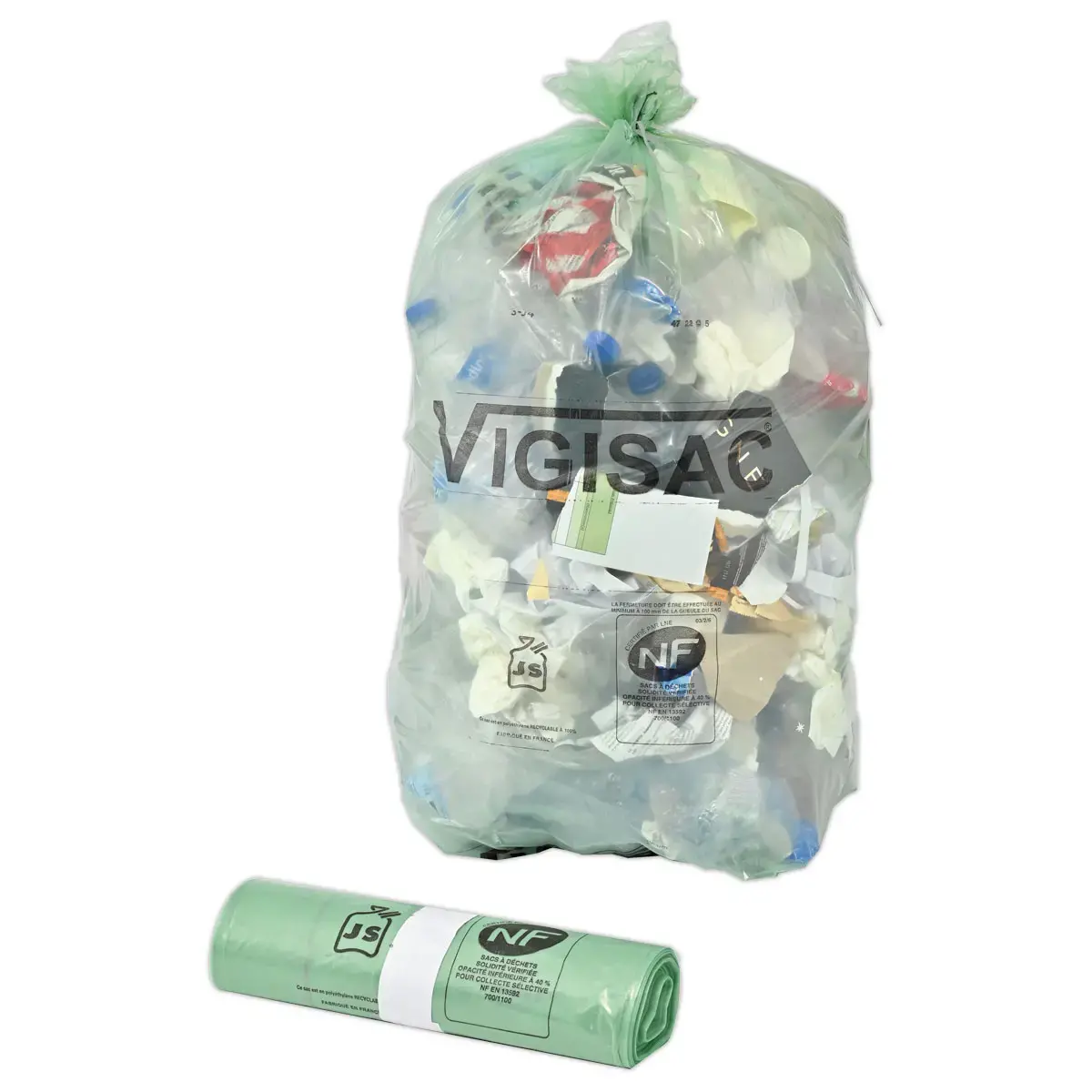 25 Sacs poubelle verts transparents - Sphere Alfapac