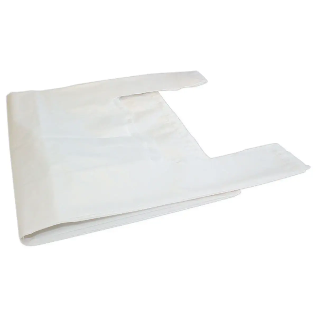 500 Sacs à bretelles en polyethylène réutilisables BLANC