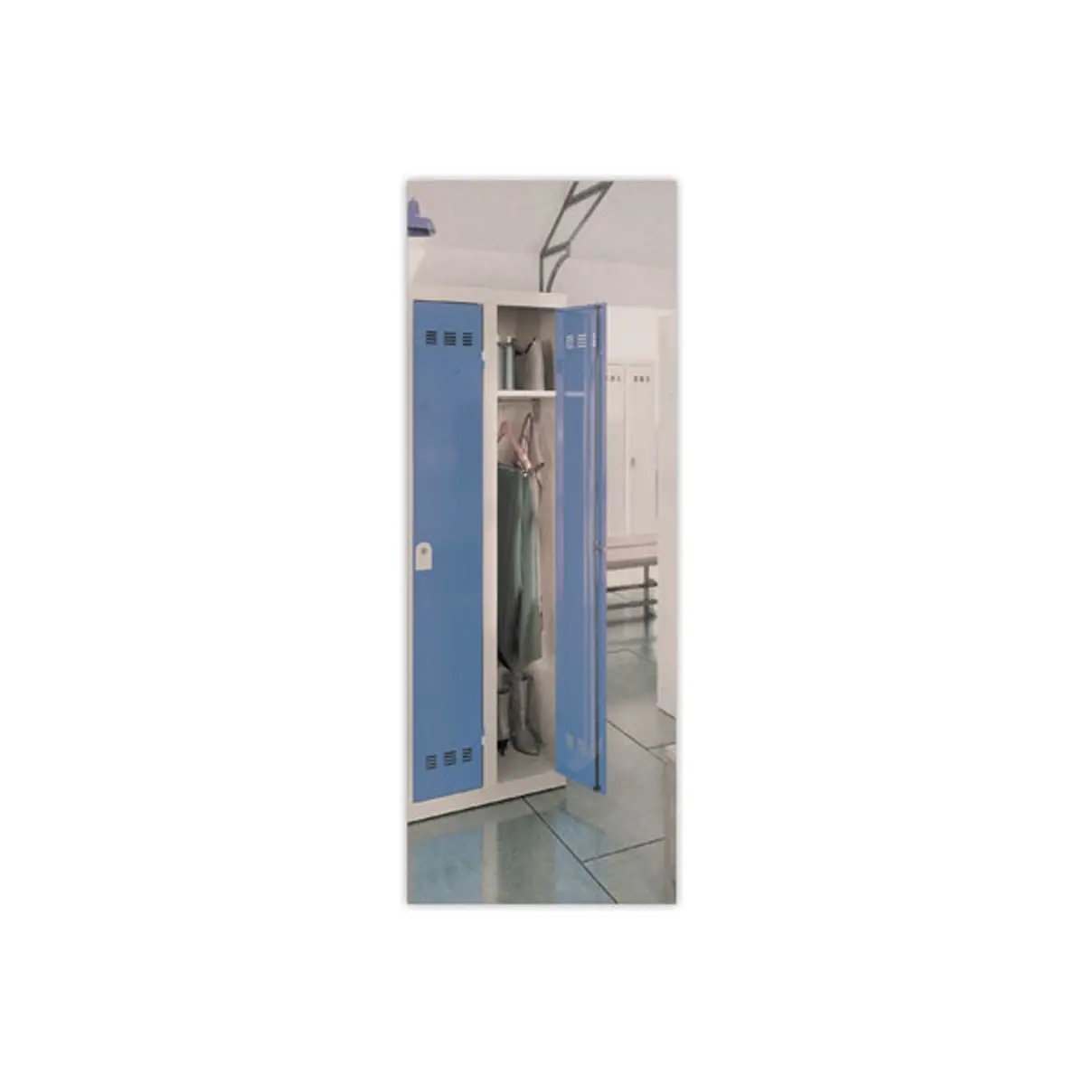 Vestiaire industrie propre 2 colonnes H.180 x L.60 cm Gris / bleu
