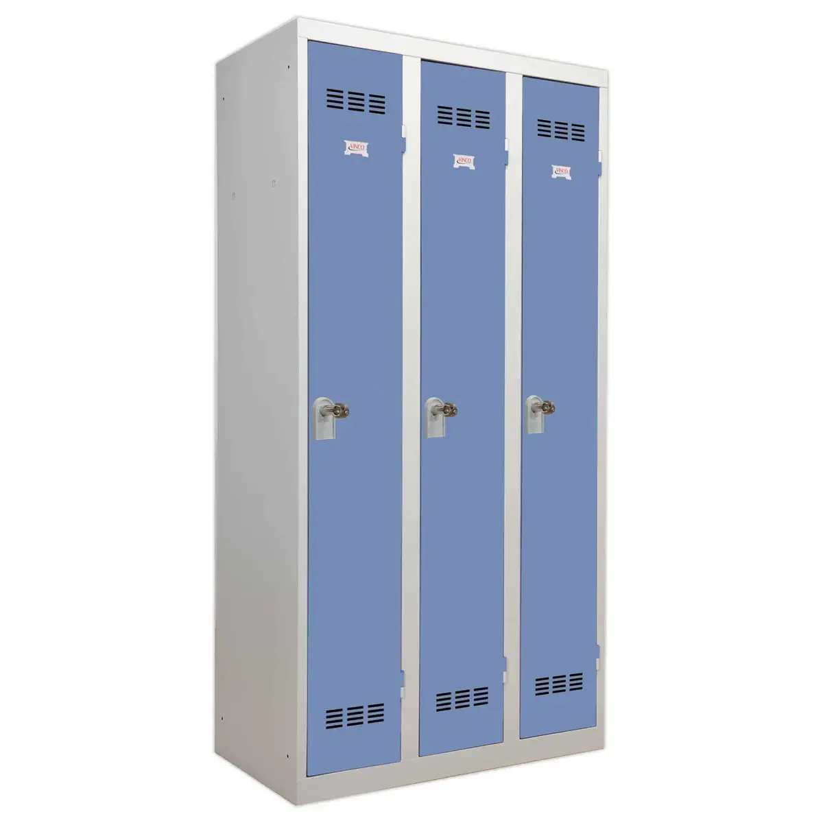 Vestiaire industrie propre 3 colonnes H.180 x L.90 cm Gris Bleu 