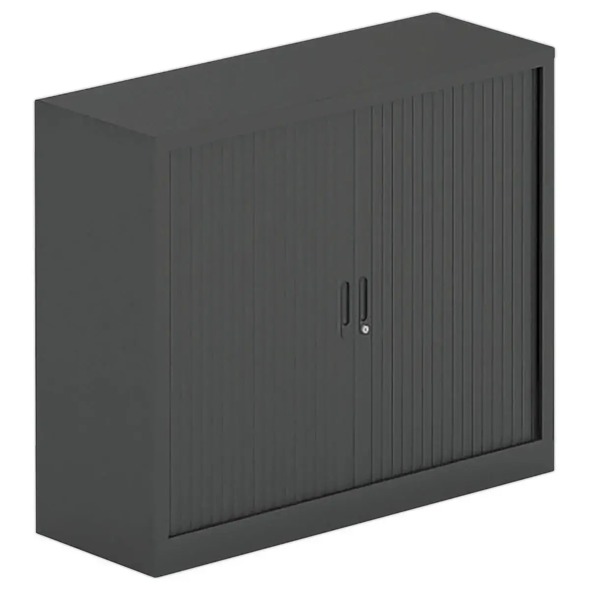 Armoire basse à rideaux – 100 x 120 cm – Anthracite