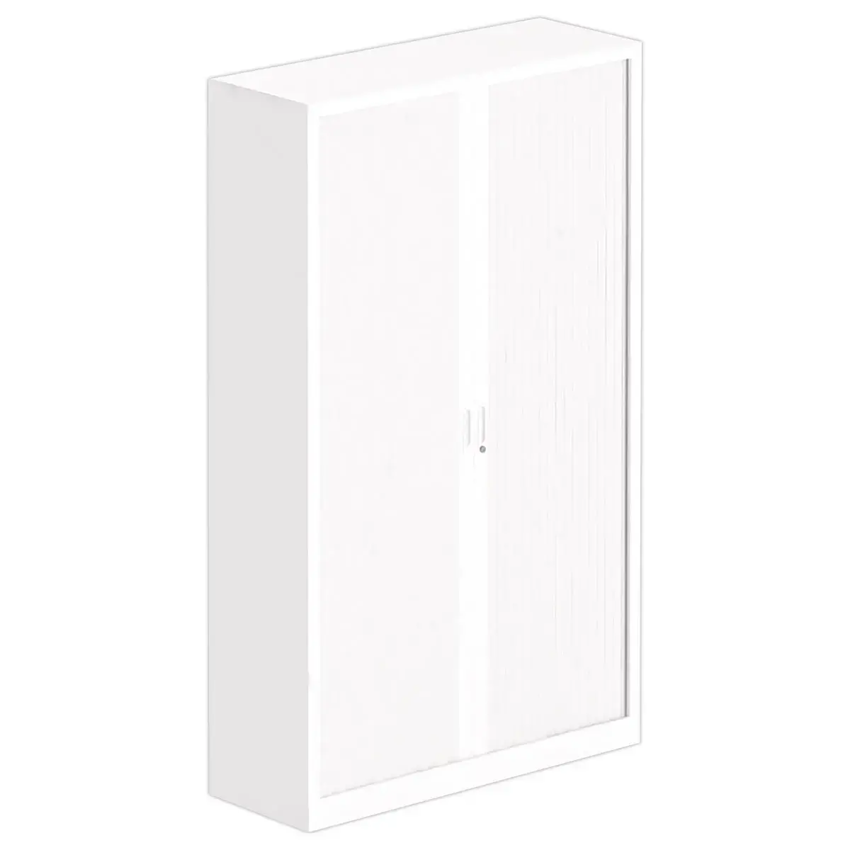 Armoire haute &agrave; rideaux 198 x 120 cm - Blanc 