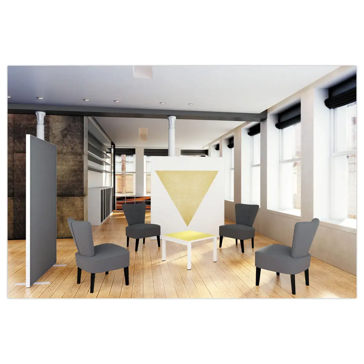 Cloison EASYSCREEN largeur 160 cm blanc et anthracite 