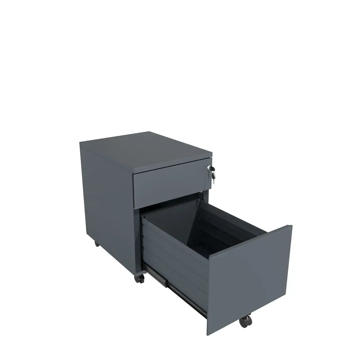 Caisson mobile m&eacute;tallique - 2 tiroirs - Anthracite 