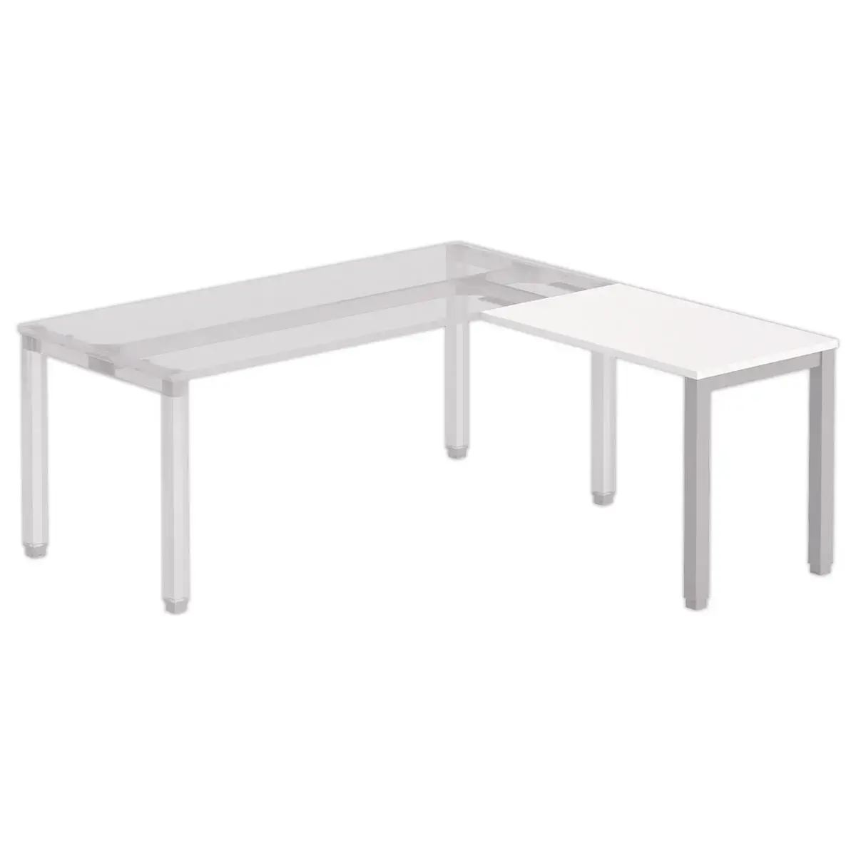 Retour BRUXELLES 98 x 60 plateau blanc-pieds alu