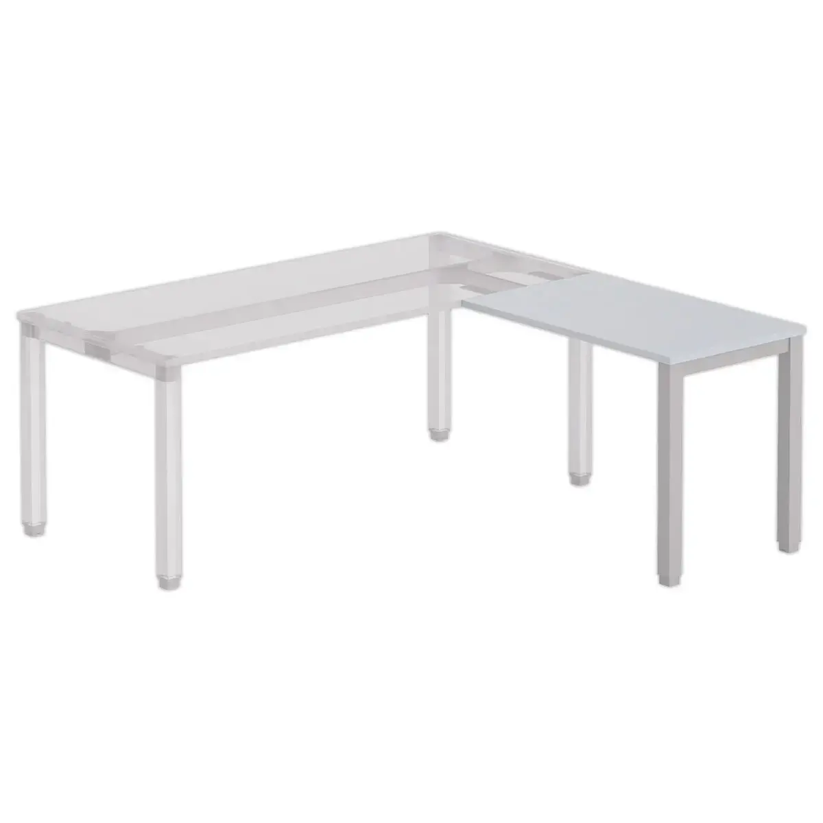 Retour BRUXELLES 98 x 60 plateau gris - pieds alu