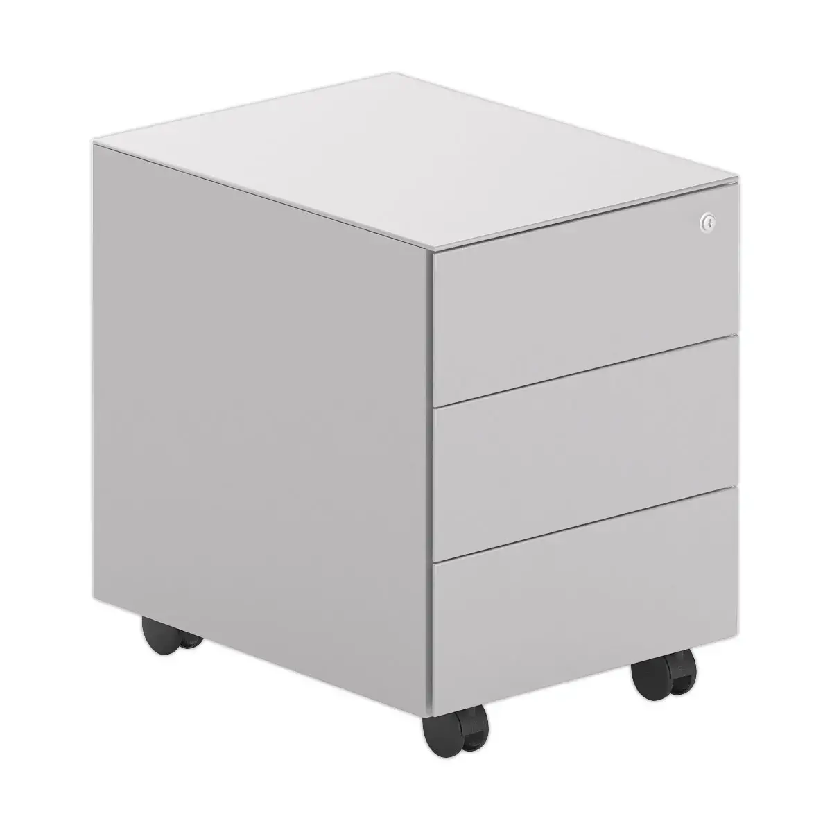 Caisson mobile en métal 3 tiroirs aluminium monté