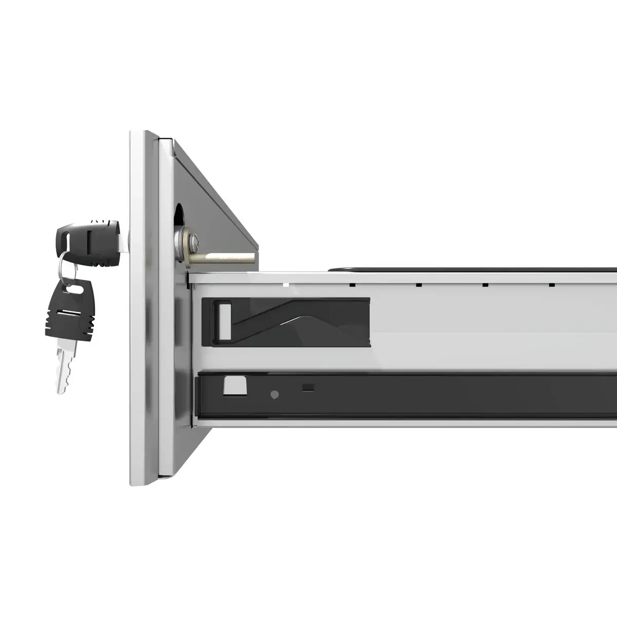 Caisson mobile en métal 3 tiroirs aluminium monté
