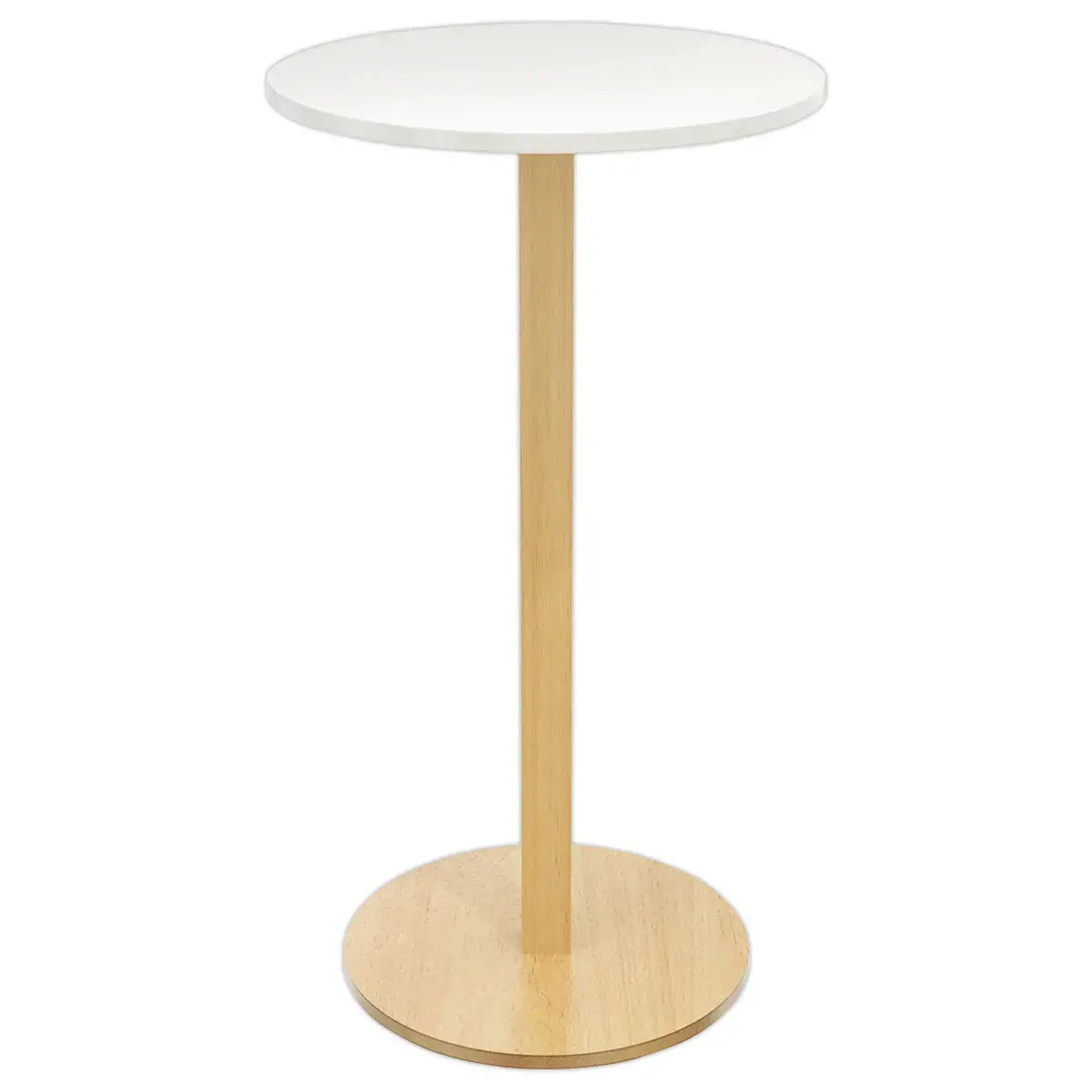 Table haute WOODY ronde 60 cm - Blanc montée
