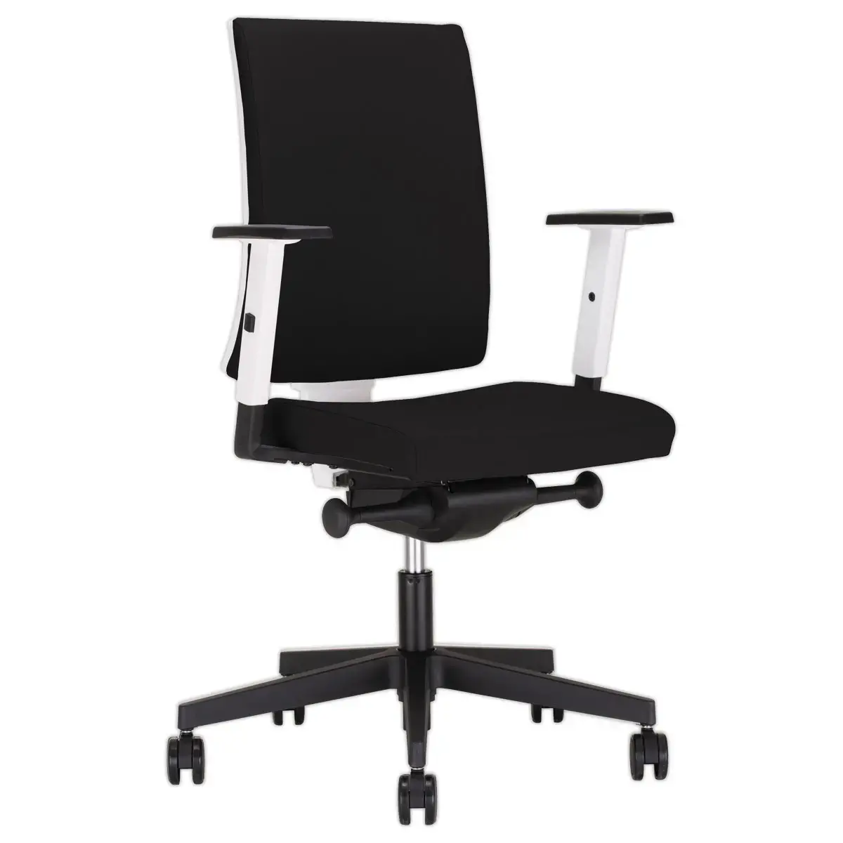 Siège de bureau synchrone NAVIGO - Noir & blanc - Accotoirs 2D montés