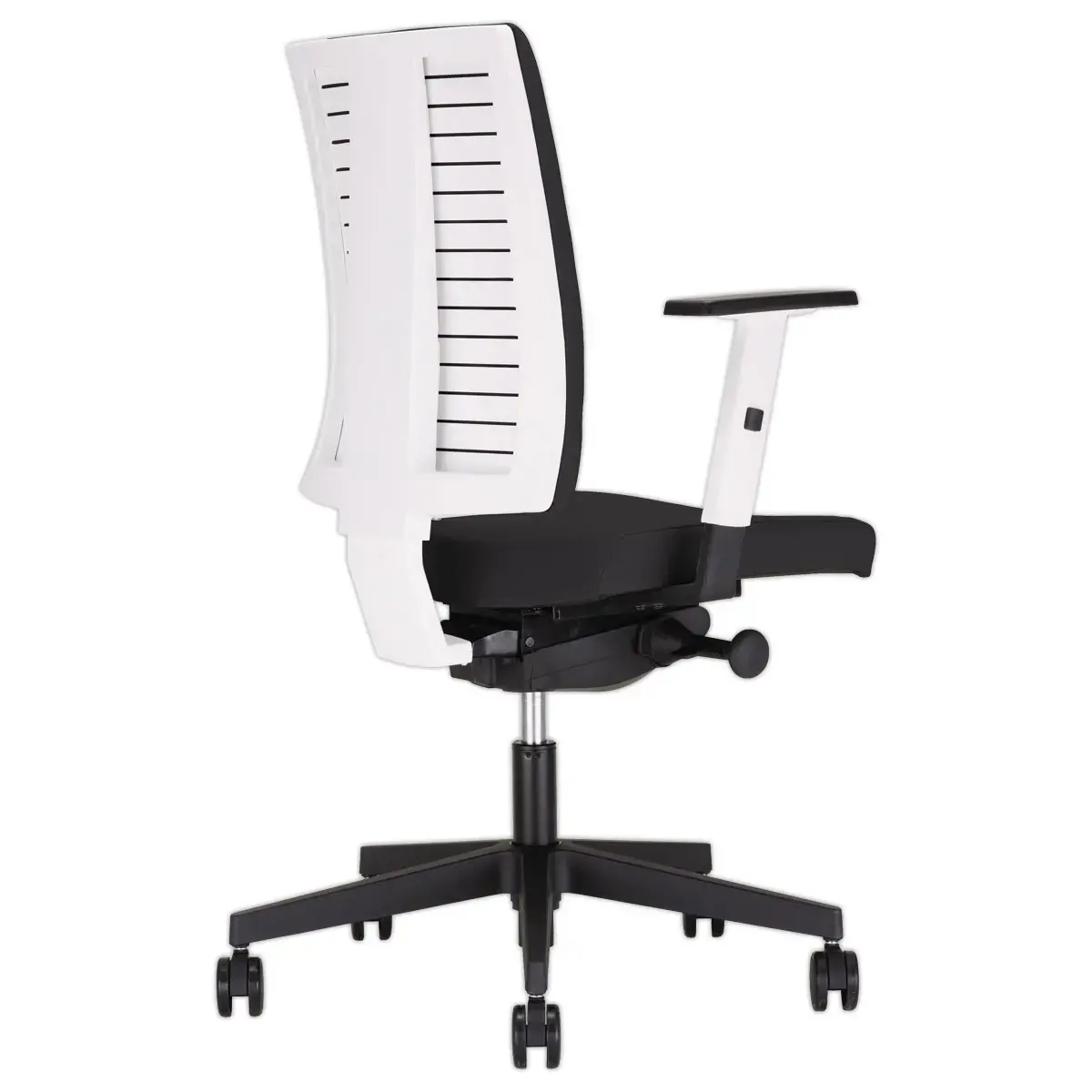 Siège de bureau synchrone NAVIGO - Noir & blanc - Accotoirs 2D montés