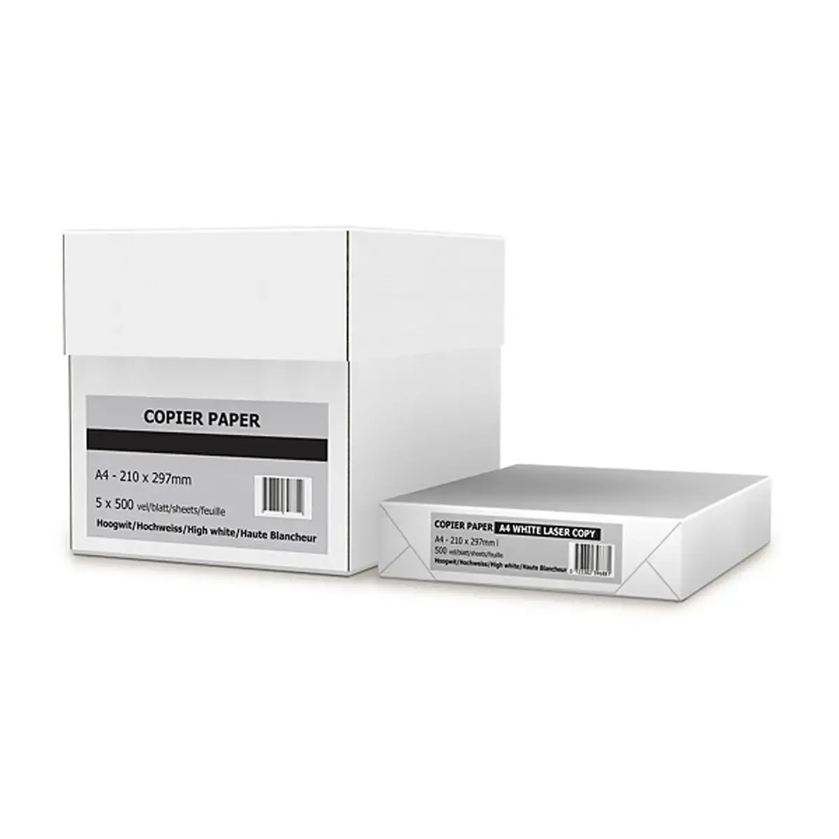 5 ramettes de 500 feuilles - Papier blanc - A4 - 75g - Économique