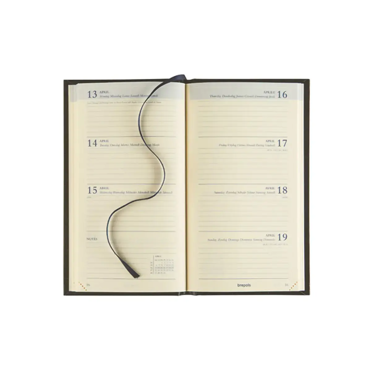 Agenda semainier  Colora - 9x16cm - Assortis - Janvier &agrave; d&eacute;cembre - BREPOLS 