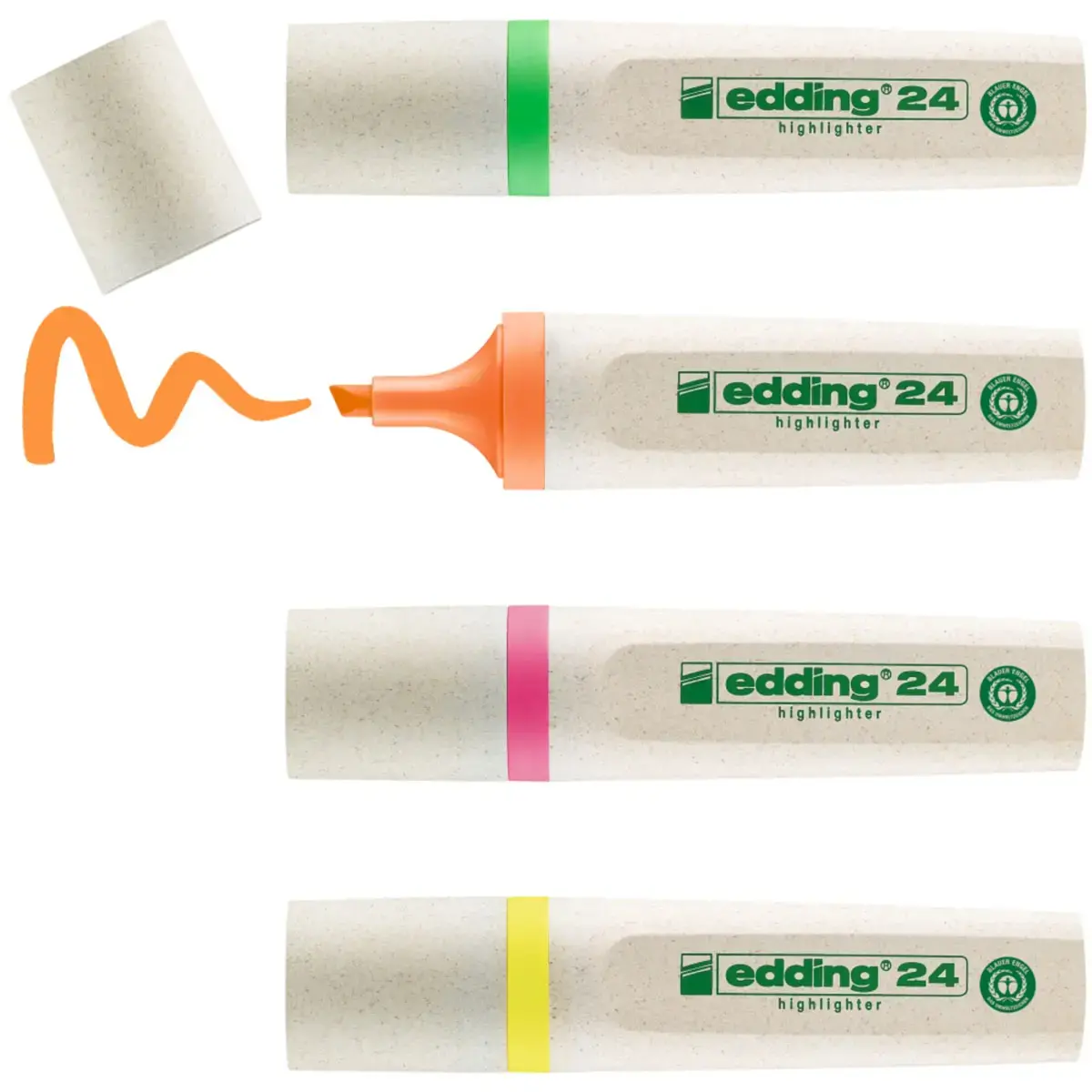4 Surligneurs pointe large - E24 - Edding
