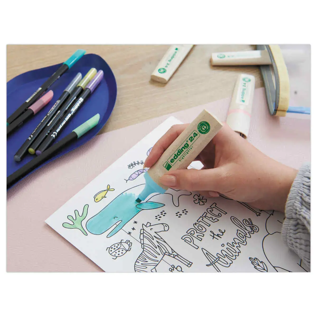 Surligneur - pointe large - ECOLINE E24 - bleu clair - EDDING