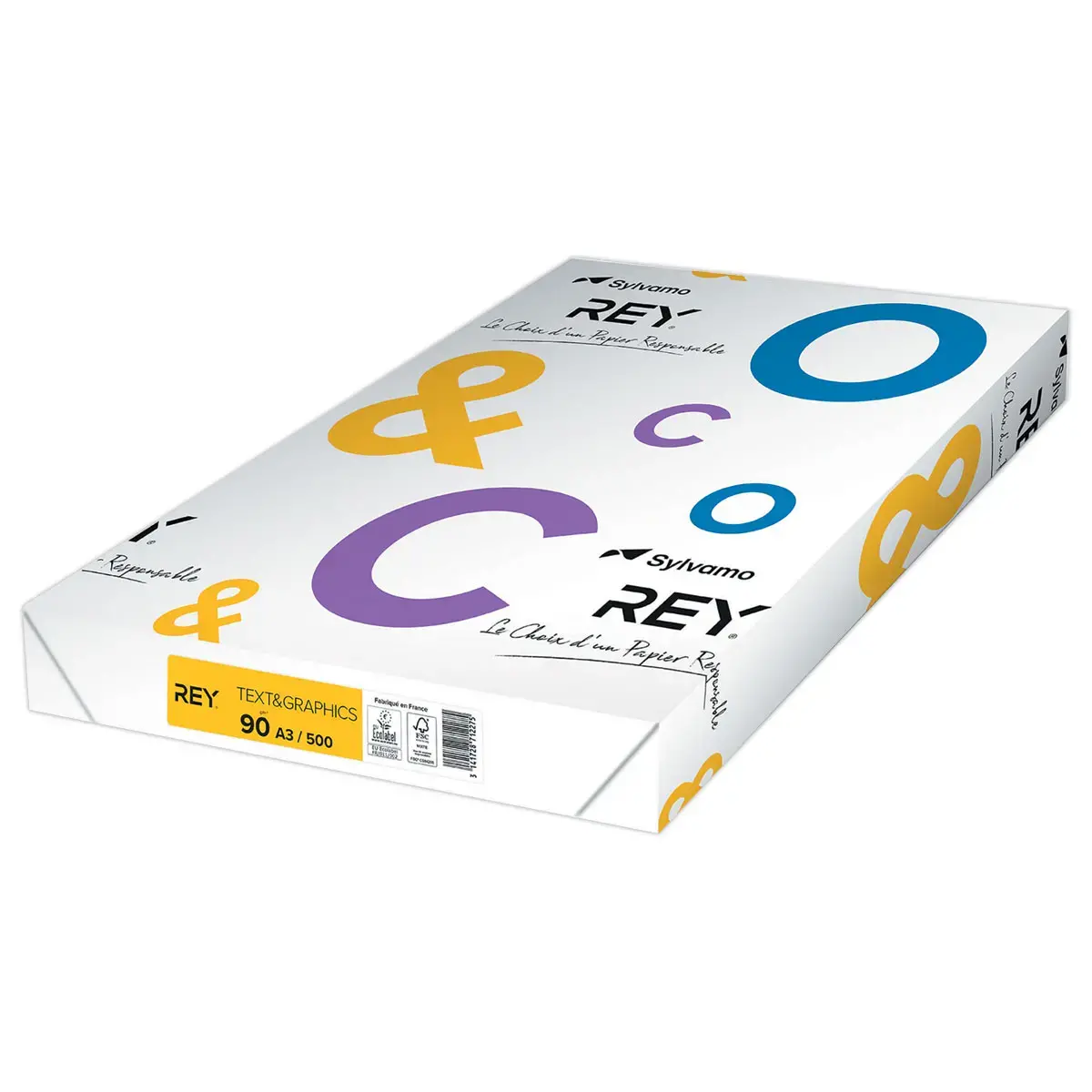 Ramette de 500 feuilles de papier blanc -  A3 - 90G - TEXT AND GRAPHICS 