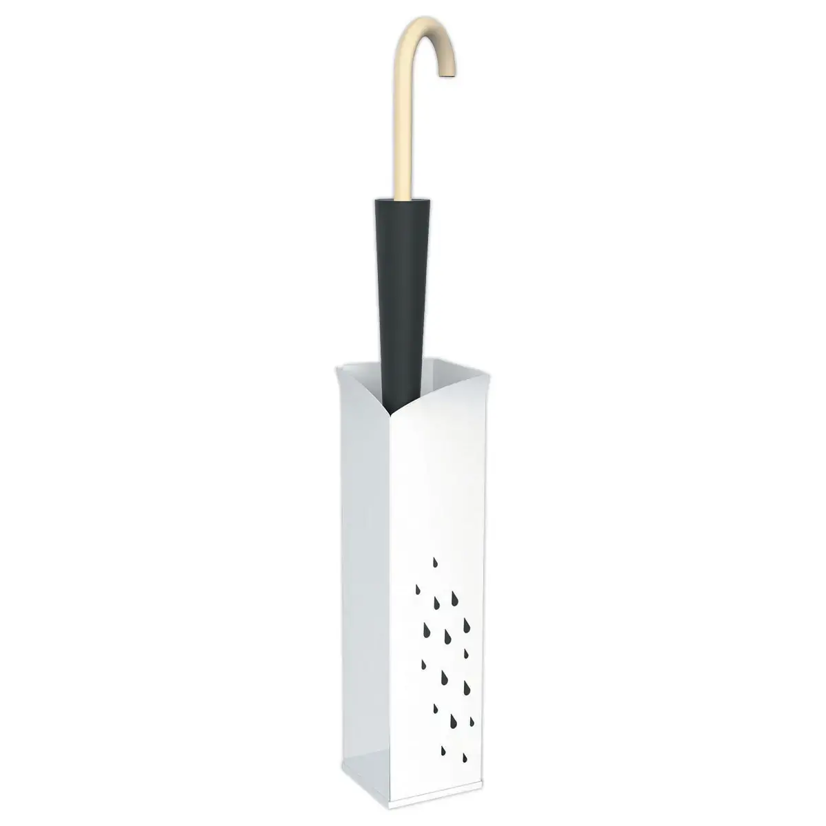 Porte-parapluies métallique - Blanc - ALBA