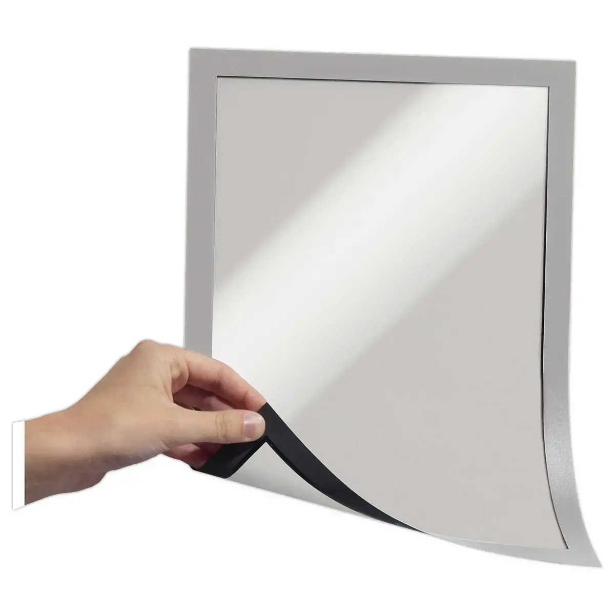 5 Cadres d'affichage magn&eacute;tiques Duraframe Magnetic - A4 - Argent - DURABLE 
