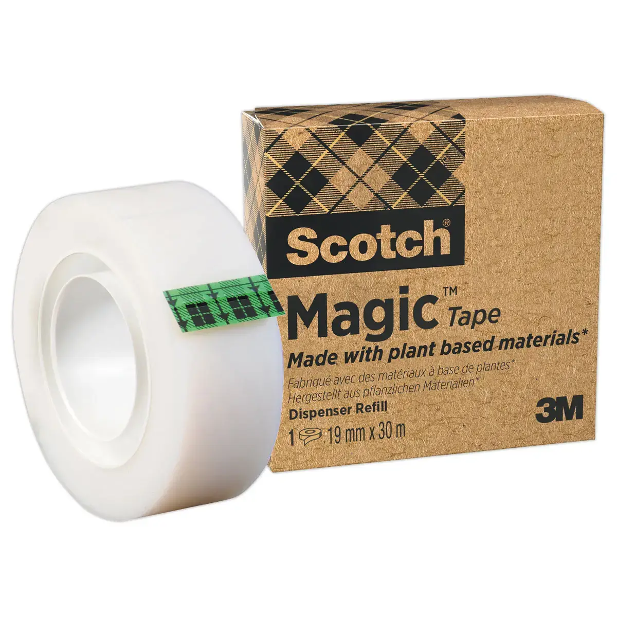 Rouleau d'adh&eacute;sif invisible Magic 900 - 33 m x 19 mm - 3M SCOTCH 