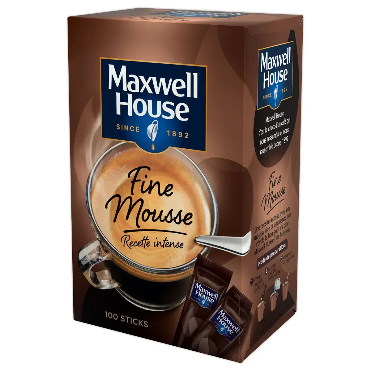100 Sticks de café soluble Fine Mousse - Maxwell House