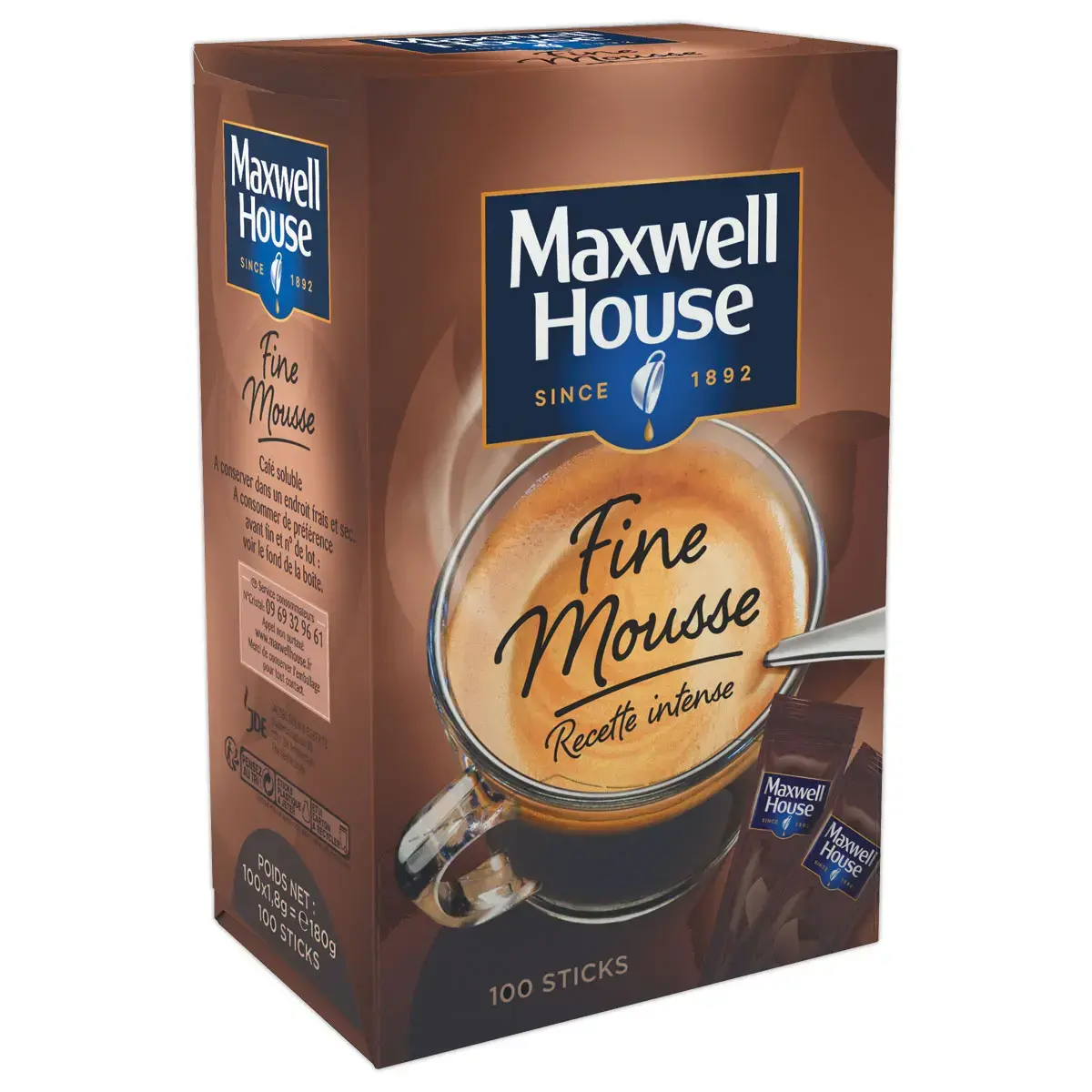 100 Sticks de café soluble Fine Mousse - Maxwell House