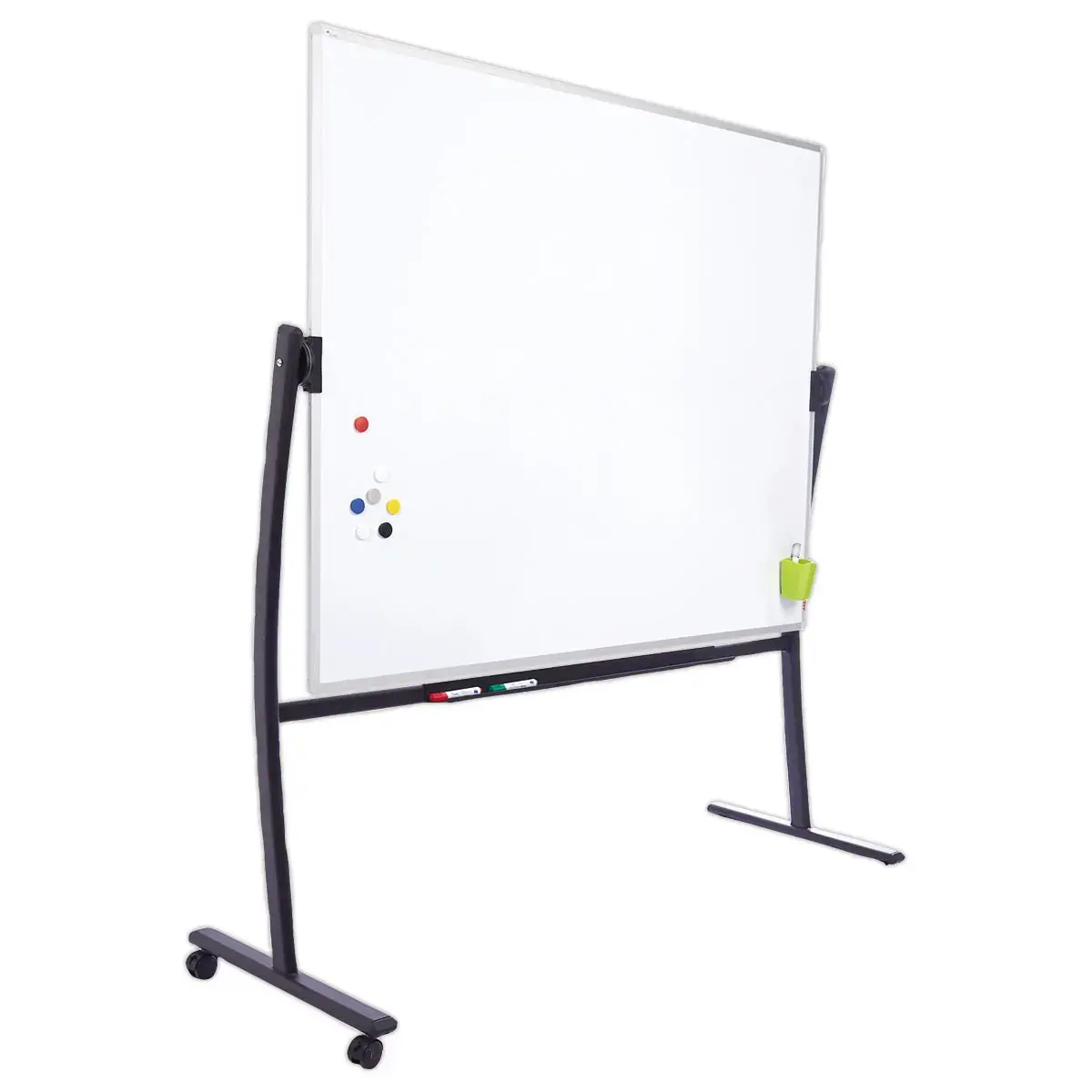 Tableau blanc pivotant et mobile effaçable à sec 120 x 150 cm