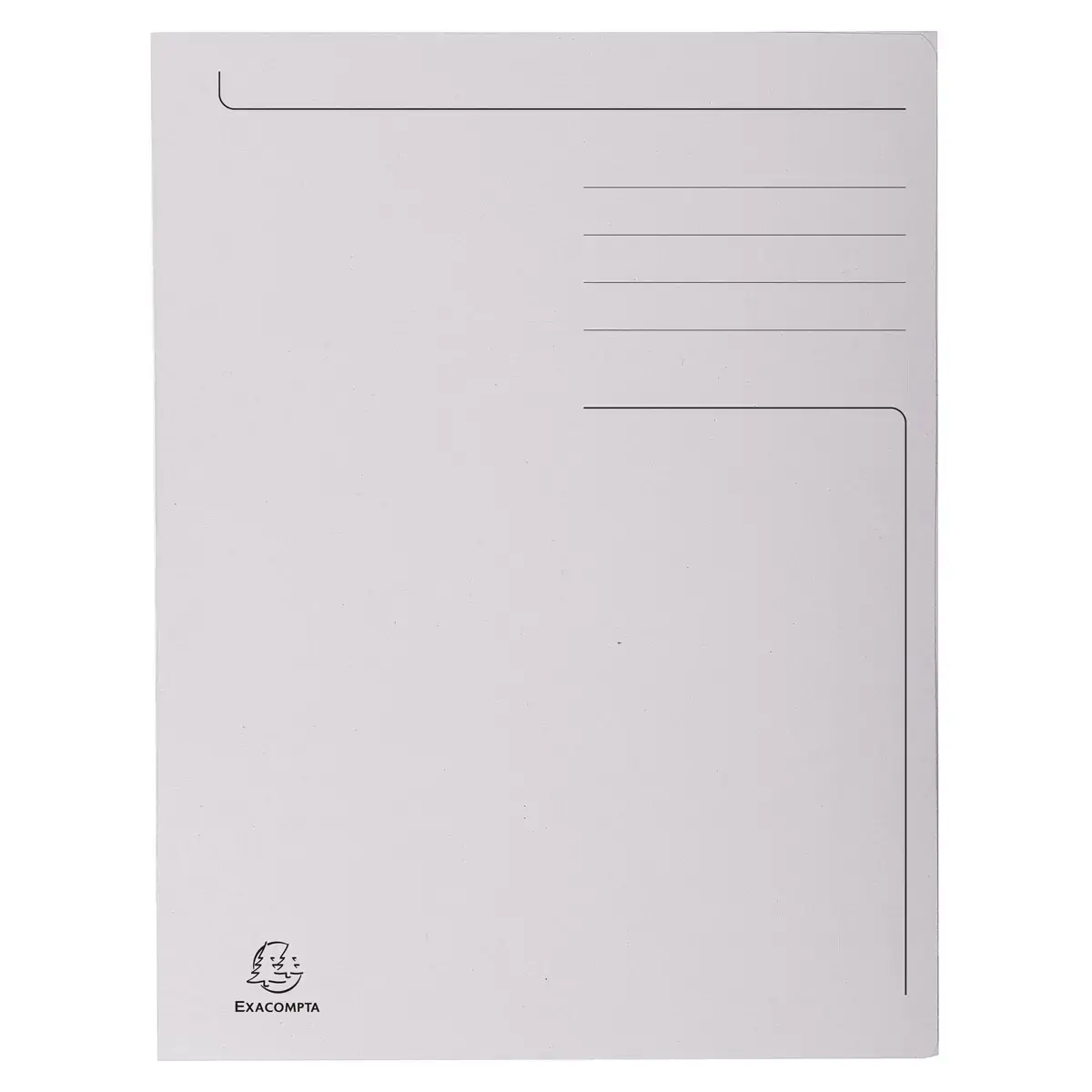 50 Chemises 3 rabats carton 280 g - Format A4 - gris - EXACOMPTA 
