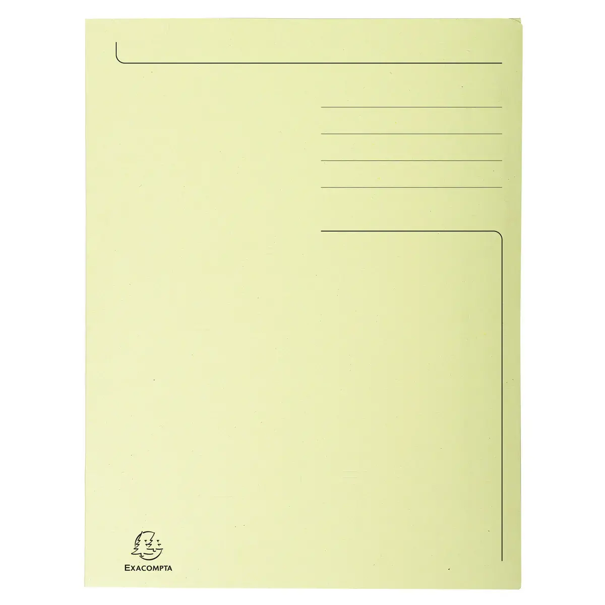 50 Chemises 3 rabats carton 280 g - Format A4 - jaune - EXACOMPTA 