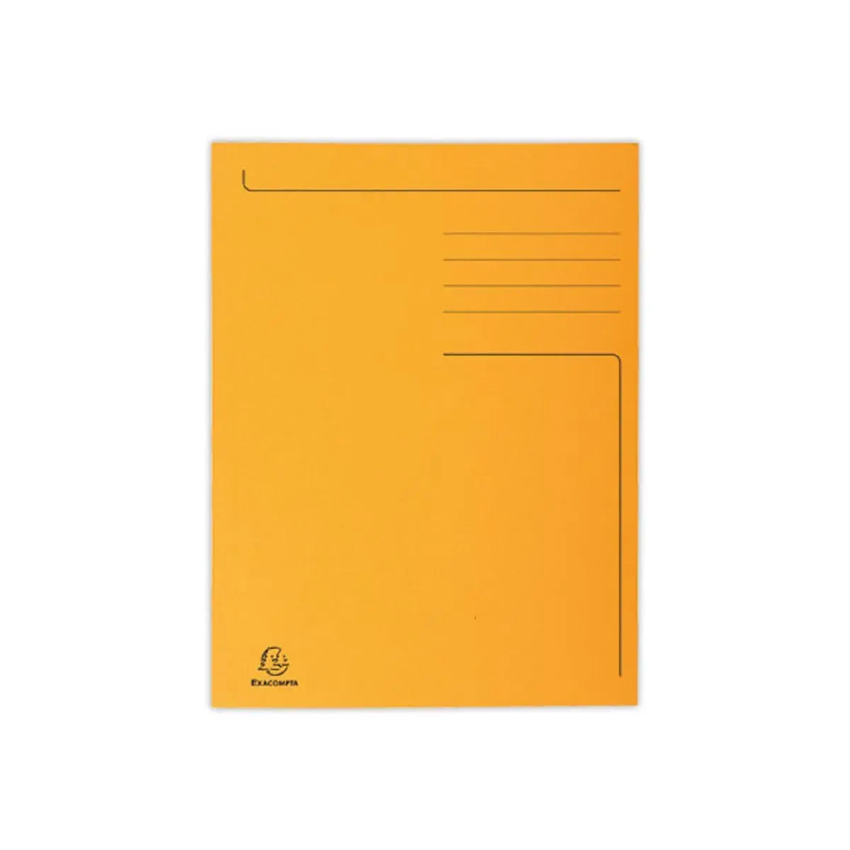 50 Chemises 3 rabats carton 280 g - Format A4 - orange - EXACOMPTA 