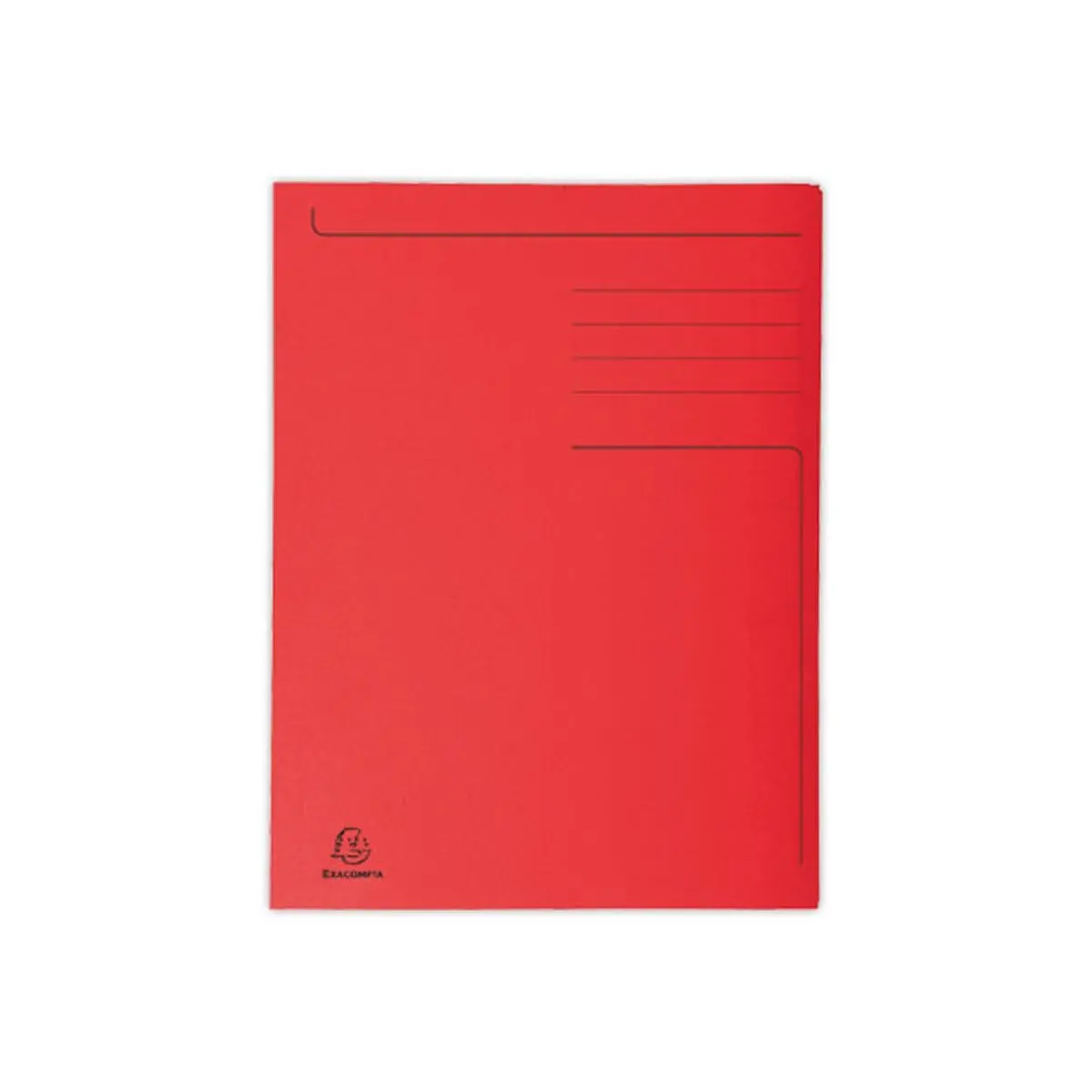 50 Chemises 3 rabats carton 280 g - Format A4 - rouge - EXACOMPTA 