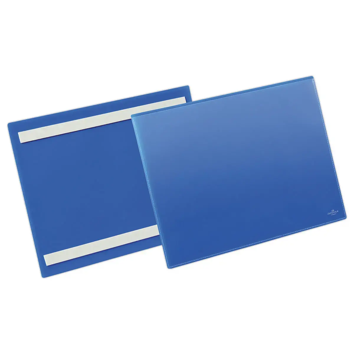 50 Pochettes porte-documents - A4 paysage - 2 bandes adh&eacute;sives permanentes - Bleu - DURABLE 