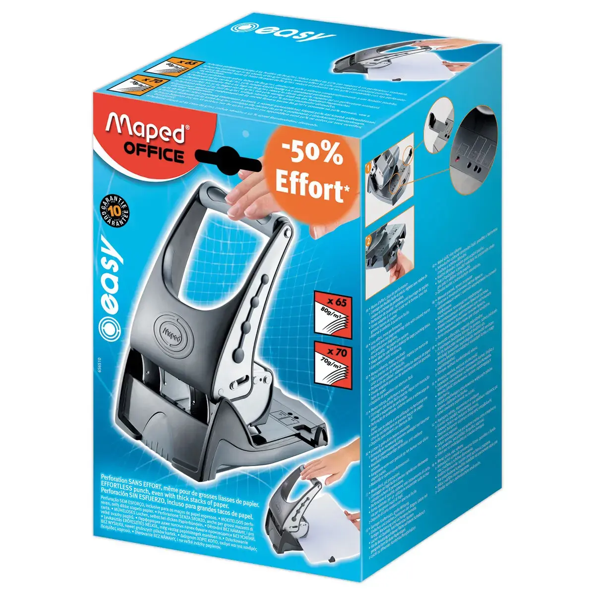 Perforateur EASY - 2 trous - 65 / 70 feuilles - MAPED