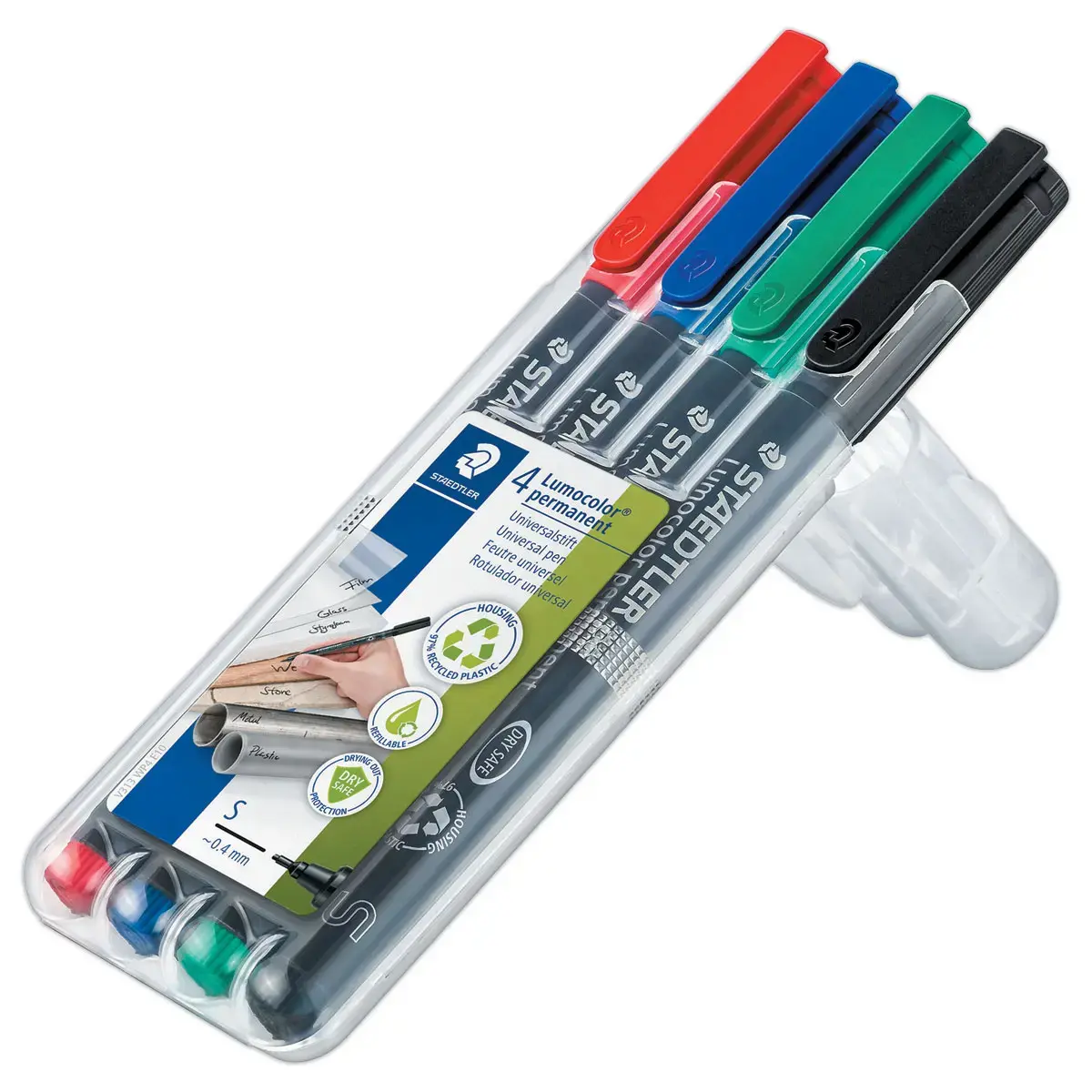 4 Feutres de rétroprojection permanent Lumocolor - 0.4mm - STAEDTLER