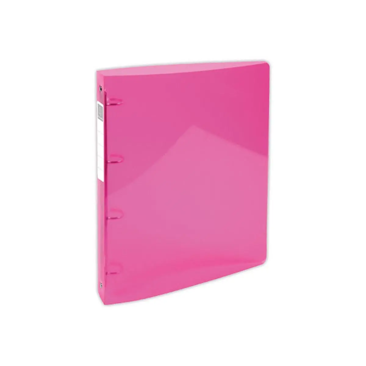 Classeur 4 anneaux polypropylène transparent glacé - Dos 4 cm - rose - EXACOMPTA