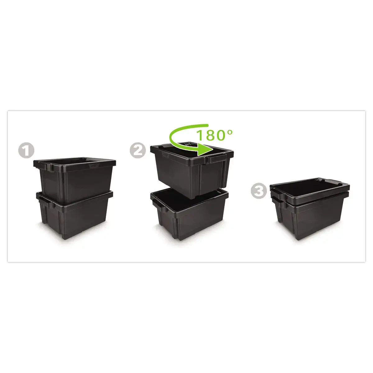 Bac de rangement - 48.5 L - Noir - STRATA 